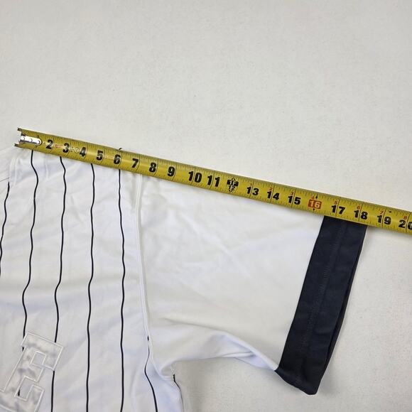 Vtg Y2k Nike Jersey Shirt Mens Extra Large Pinstripe Button Up 31 Baseball 90s - Picture 9 of 12